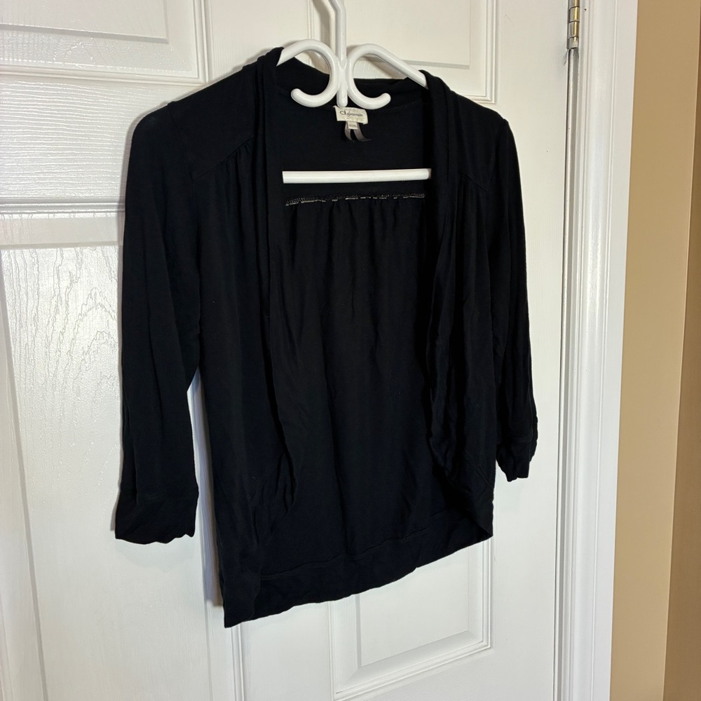 ⚡️3 for 25⚡️Dynamite Black Open Front Cardigan Med Lightweight 3/4 Sleeve